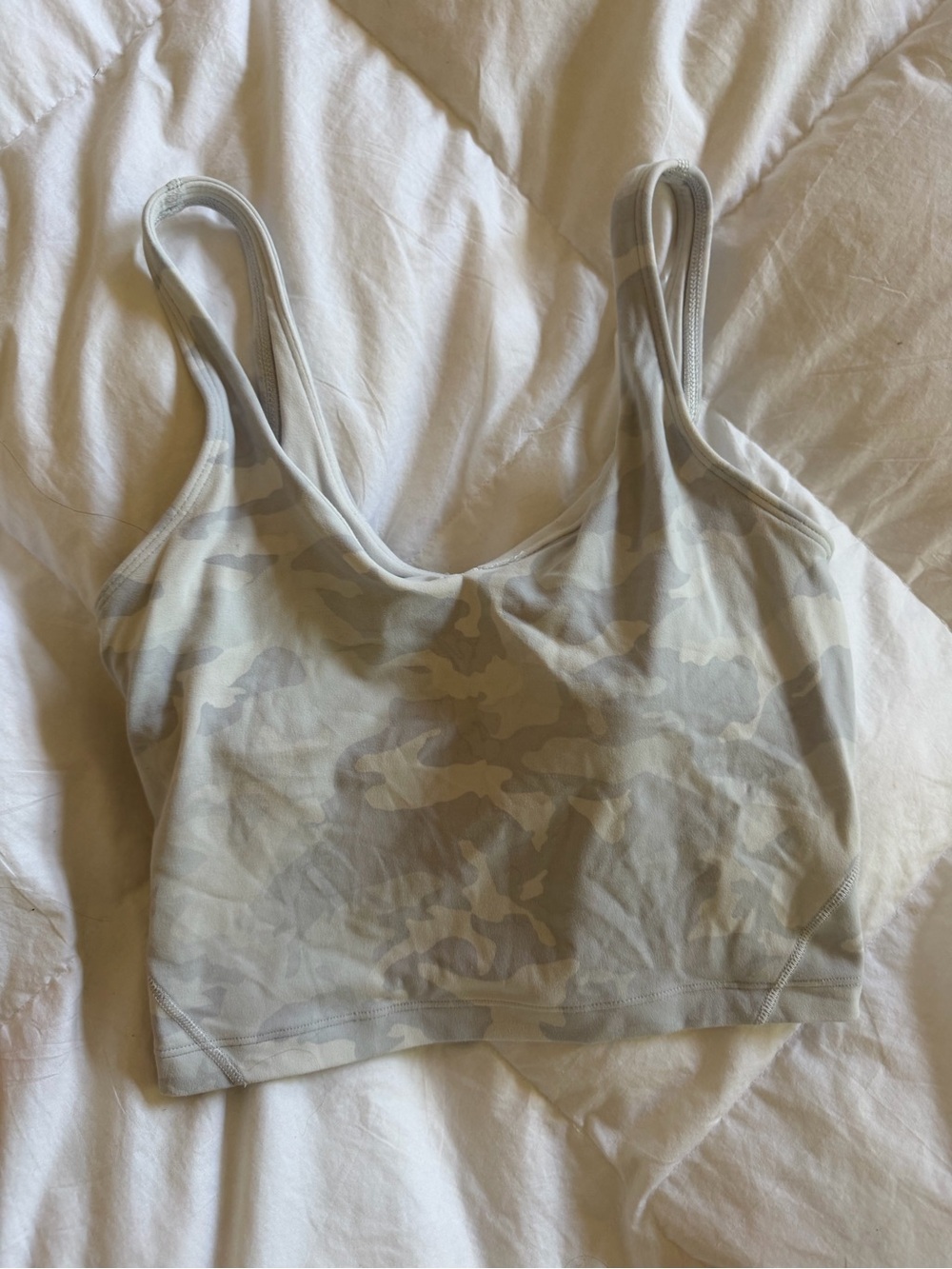 lululemon athletica align white grey camo Cropped Tank Top size 4